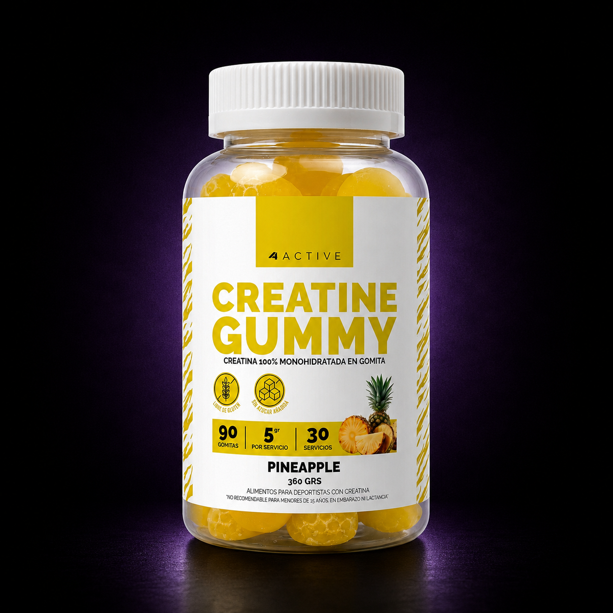 Creatina 4Active Monohidratada Gummies | 30 servicios (90 gomitas)