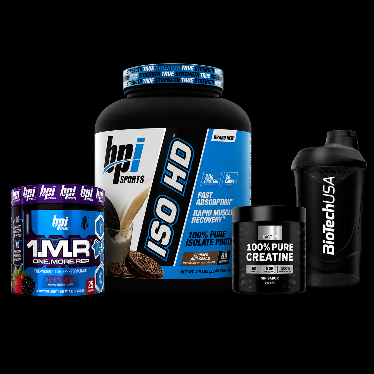 Pack Proteína iso + Pre entreno + Creatina | Shaker De Regalo | Polera DY De Regalo