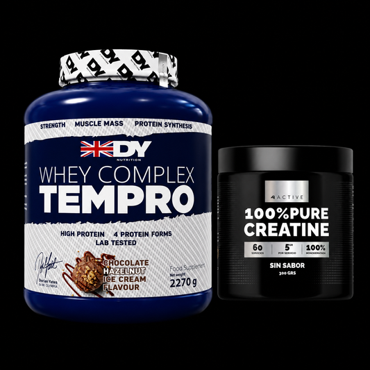 Pack Proteína DY + Creatina 4Active | 75/60 Servicios | Shaker De Regalo