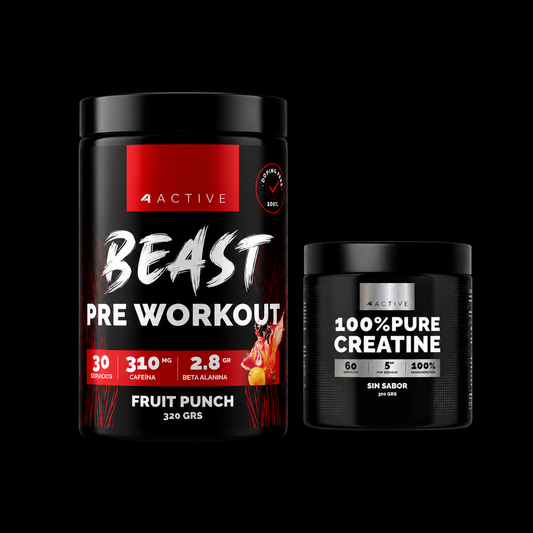 Pack Pre Entreno + Creatina | 30/60 Servicios | Shaker De Regalo