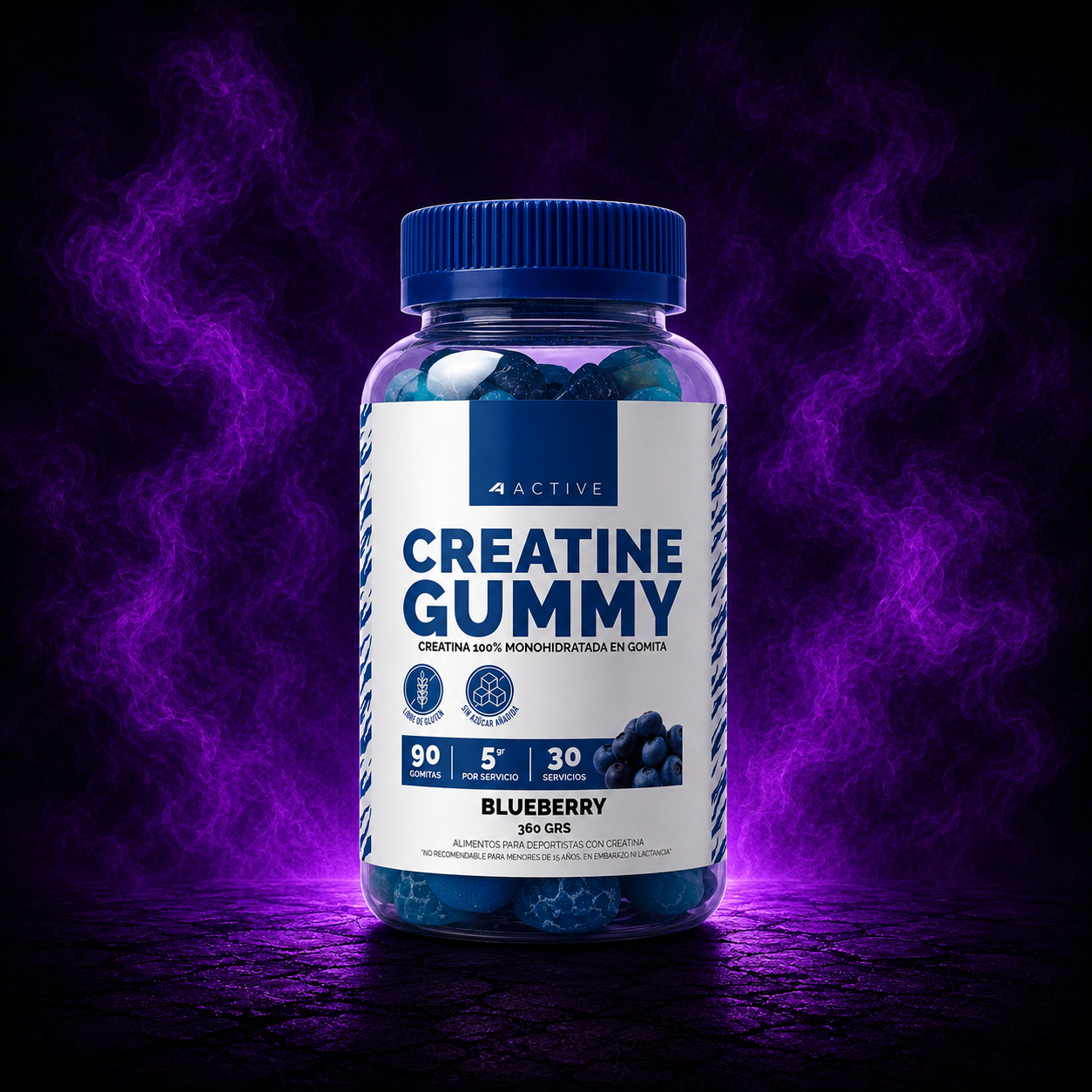 4Active Creatina Gummy Monohidrato | 30 servicios (90 gomitas)