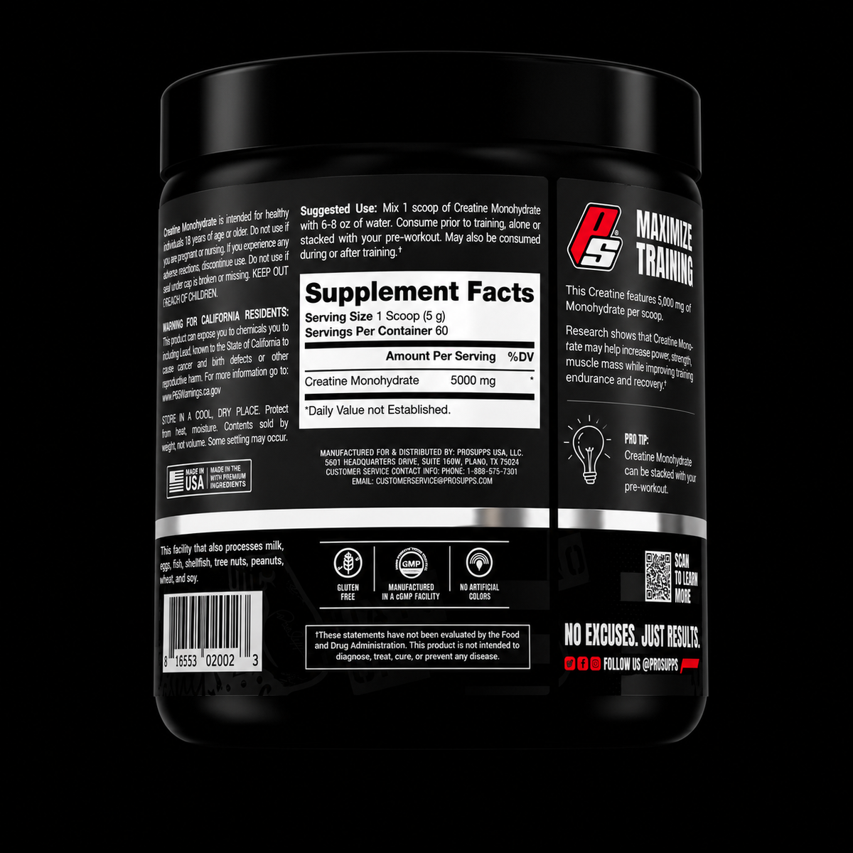 Creatina ProSupps Monohidratada | 60 Servicios | próximo a vencer 12/26