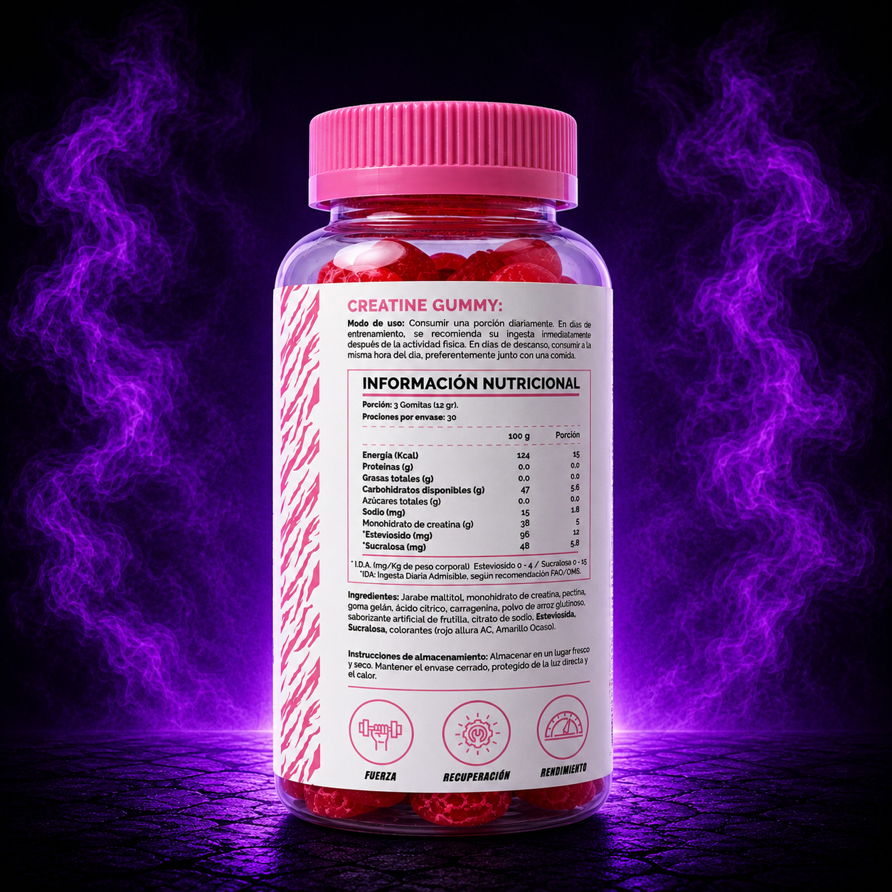 4Active Creatina Gummy Monohidrato | 30 servicios (90 gomitas)