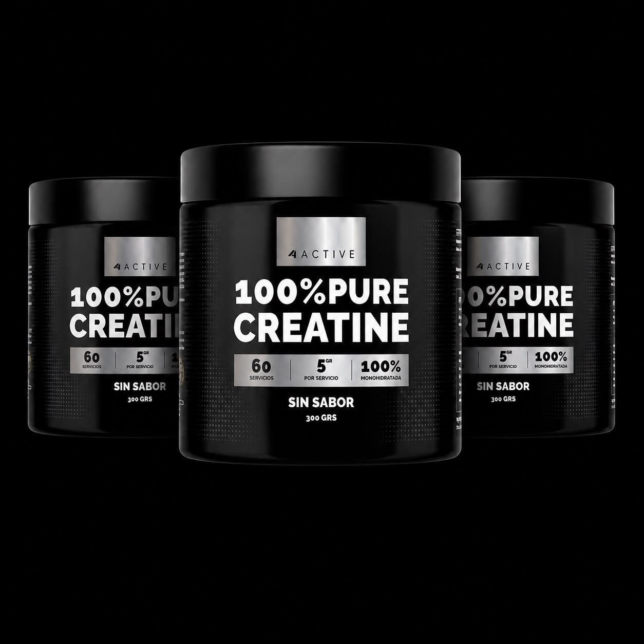 Pack 3 Creatinas 4active Monohidratada | 300g c/u