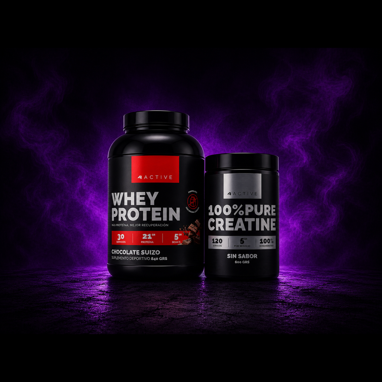 Pack Proteína + Creatina 4Active | + Shaker de regalo